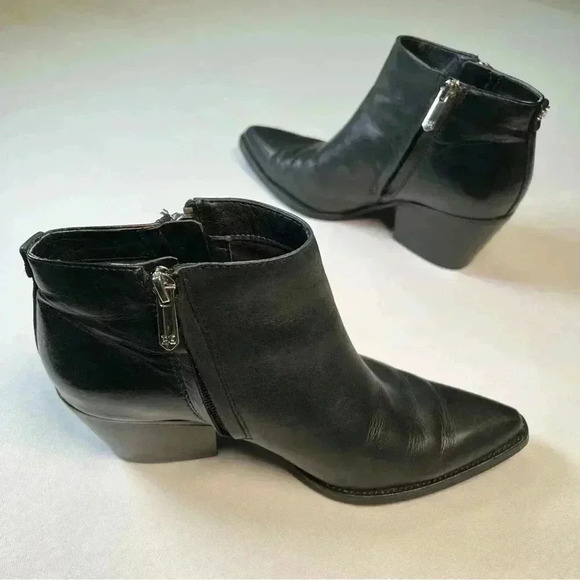 Sam Edelman Shoes - Sam Edelman Women's Leather Pointed Block Heel Ankle Booties Black Sz 6.5 Lk new